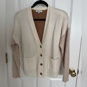 Madewell Women's Cream and Tan Cardigan Sweater